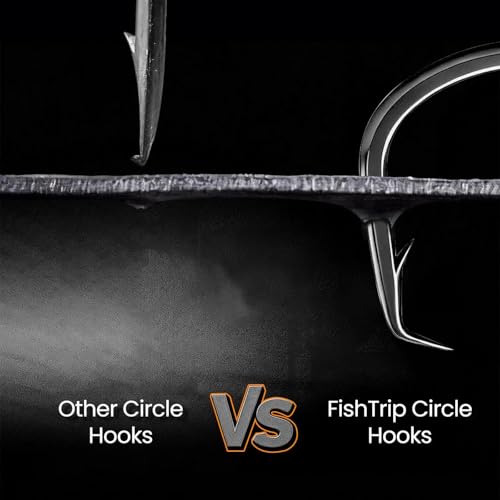 FishTrip Octopus Circle Hooks Saltwater - 50/100pcs Fishing Catfish Hook,Offset Fish Hooks for Rigs Size 6 4 2 1 1/0 2/0 3/0 4/0 5/0 6/0 7/0 8/0 9/0 10/0 - size: 4#_100pcs