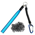 Wacky Rigging Tool, Fishing Bait Rigs, Wacky Rig Ring Tool with 70PCS Worm O-Rings, Wacky Worm Kit for Senko Neko Finesse Stick Soft Baits - color: Blue + a fishing lanyard