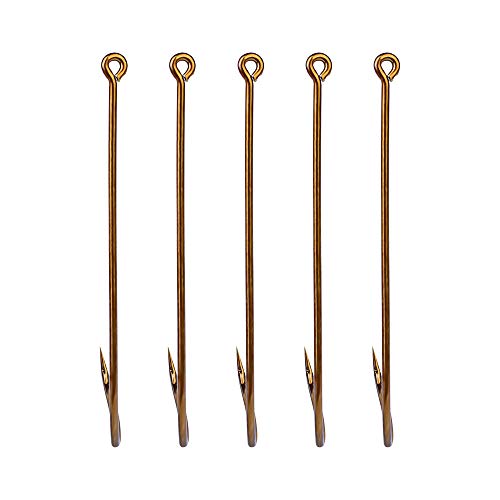 100pcs Long Shank Fishing Hooks High Carbon Steel Fly Tying Jig Hooks Super Sharp Barbed Hook Tips Tan Color 13 Sizes for Choice - size: 6#