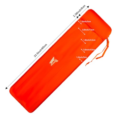 Aventik Neoprene Fly Rod Sock, 5-Compartment Fly Rod Sleeve Protector, Fishing Rod Cover for Travel & Storage - color: Orange, size: Fly rod 10'0''-10'6'' 4sec with Extra tip