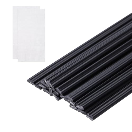 MECCANIXITY 10pcs Plastic Welding Rods, 39 Inch PP Welding Repair Strips Welder Rods with Reinforcing Mesh for Car Bumpers, Kayak Repair, Plastic Welder, Black - color: Black, size: 1m