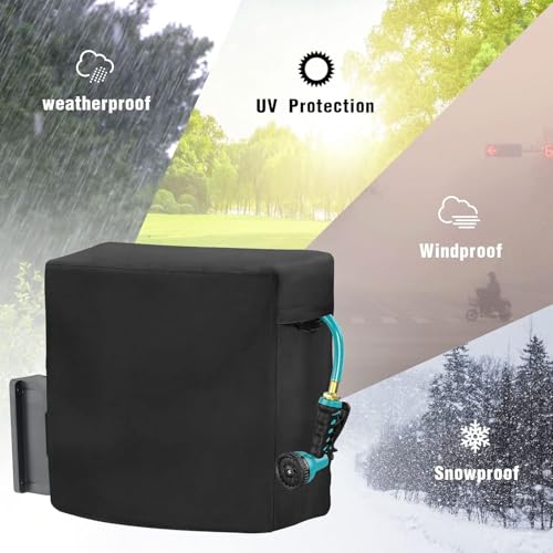 Garden Hose Reel Covers for Giraffe Tools AW40 1/2" x 130 ft Retractable Garden Hose Reel, Outerdoor Wall-Mounted Hose Reel Cover All Season Protection - 24"L x13"Wx 19.7"H - size: 24"L x13"Wx 19.7"H