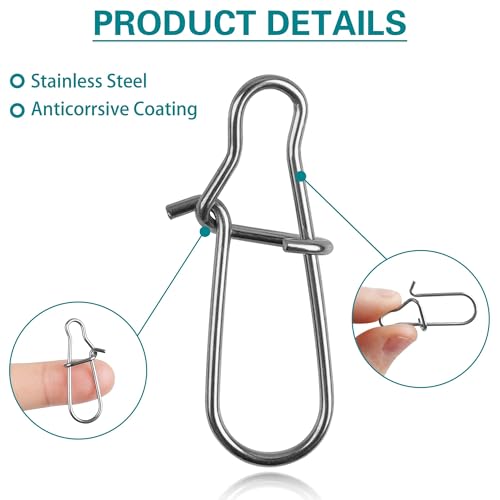 Sinker Slides for Fishing,Fishing Line Sinker Slides with Duo Lock Sinkers Weight Silder Sleeve Swivel Duo Lock Snaps for Saltwater Surf Bottom Fishing Fish Fider Rig Catfish Rig - color: Green Duo-Lock Snap, size: 100 Pack