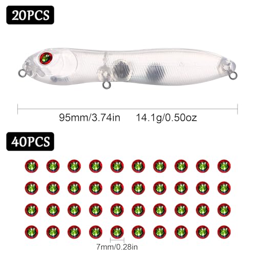 20pcs/25pcs Fishing Blanks Lures Kit Fishing Topwater Unpainted Swimbait Unpainted Crankbaits Hard Baits DIY Lure for Bass Salmon Trout Saltwater and Freshwater - color: 20PCS 3.74″/0.5oz