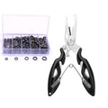 250pcs Heavy Duty Small Stainless Steel Split Rings and Split Ring Pliers, Open Jump Rings and Fishing Plier Tool Kit for Saltwater Fishing Lure Connector, Jewelry Making Findings, Small Key Rings - color: Split rings & Pliers_252pcs