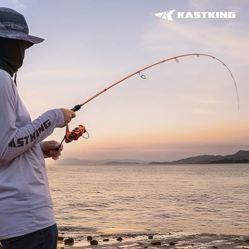 KastKing Lethal Blaze Twin-tip Fishing Rod and Reel Combo, Spinning & Baitcaster Combo, Flame Pattern Design, IM6 Graphite 2Pc Rod with Backup Tip Section, Stainless-Steel Guides, EVA Handle - style: Spin-7'4" Mh-3000 Reel (2pcs+extra Tip)