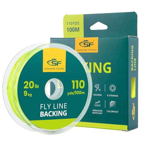 SF Fly Fishing Backing Line Braided Trout Line - color: Fluo Yellow-100m, size: 20LB 100m/108yds