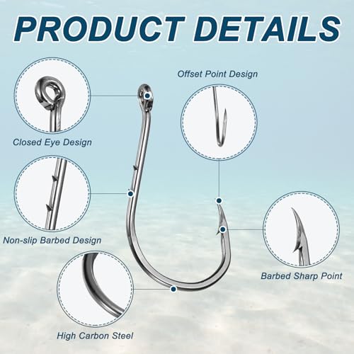 Bait Holder Fishing Hook, High Carbon Steel Double Barbed Fishing Hooks Closed Eye - style: 1/0#