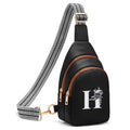 Viverte Crossbody Bags for Women Initial Sling Bag Cross Body Fanny Packs Personalized Gifts for Mom Women Wife - color: Black with Brown, style: H