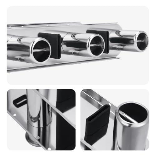 4 Tube Fishing Rod Holder & Boat Organizer Rod Rack Stainless Steel Fishing Rod Bracket Tube-linked Fishing Accessories