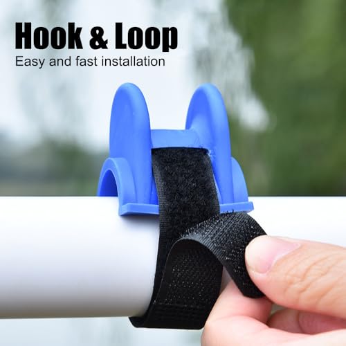 MiOYOOW 4PCS Fishing Rod Holders for Railings, Portable Fishing Pole Holders for Bridge Railings Ship Railings Seaside Guardrails - color: Arc bottom red