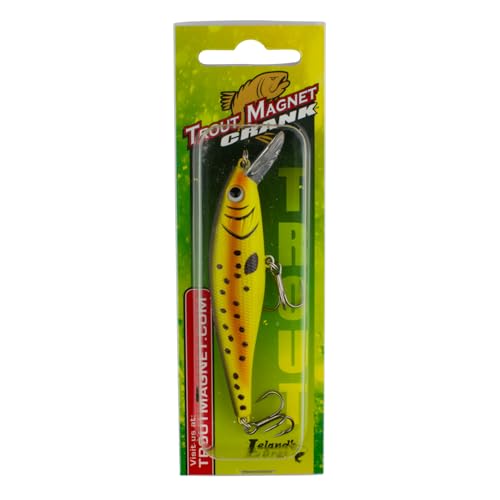 Trout Magnet Trout Crank Top Water Fishing Bait, Runs 2-4 Feet Depth with Small Rattles for High Effectiveness, Great Fishing Lure for Freshwater - color: Brown Trout, size: 3.5"