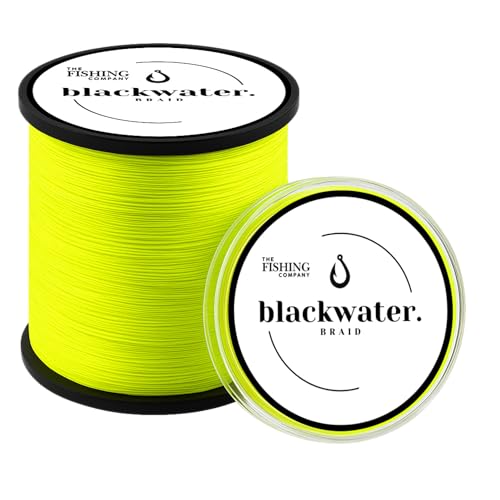Blackwater Braid 8X Braided Fishing Line – Smooth, Strong UHMWPE Fiber – Abrasion Resistant, Zero Stretch – for Saltwater & Freshwater - color: High Vis Yellow, size: 60LB (300 Yards)