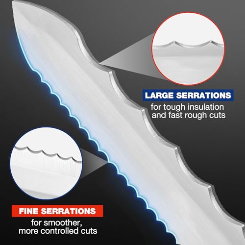 WORKPRO 8-Inch Insulation Knife, Stainless Steel Blade Insulation Cutter | Double Side Serrated Sharp Duct Knife, for Heat Material Foam, Rockwool, Styrofoam, Sod Cutter Garden Knife for Lawn Repair - size: 8 Inch