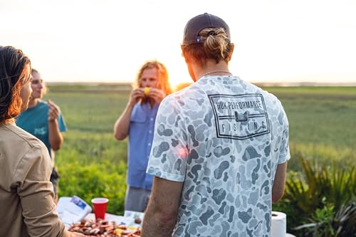 HUK Men's Drift Short Sleeve Lightweight Jersey Crew, Performance Fishing Shirt with UPF Sun Protection - color: Volcanic Ash, size: Large