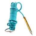 10 Foot 550lb Paracord Fishing Stringer Fish Holder with Metal Threading Needle and 1 Inch Split Ring - color: Neon Turquoise