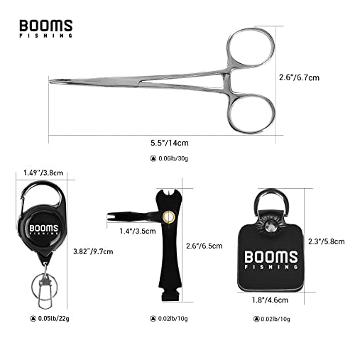 Booms Fishing FF2 4 in 1 Fly Fishing Gear Combo: Forceps, Nipper, Leader Straightener, Zinger Retractor - style: 4 in 1 Combo