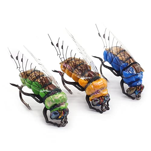 YZD Realistic Fly Fishing Dry Wet Nymph Trout Flies Topwater Lures for Freshwater Saltwater High Simulation Hand Tie Lure Kits - color: 21-A-08