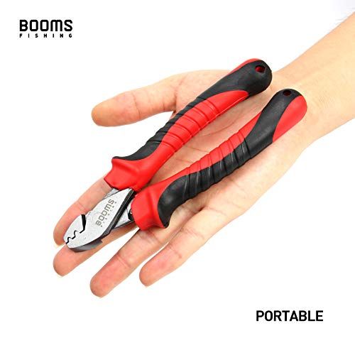 Booms Fishing CP2 Fishing Crimping Tool for Single-Barrel Sleeves - style: Red Crimping Pliers Only