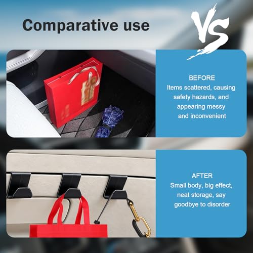 4 PCS Car Co-Pilot Glovebox Hooks, Hanger Storage Organizer for Cars, Co-Pilot Glove Box Purse Hook, Universal for Most Cars (Black) - color: Black