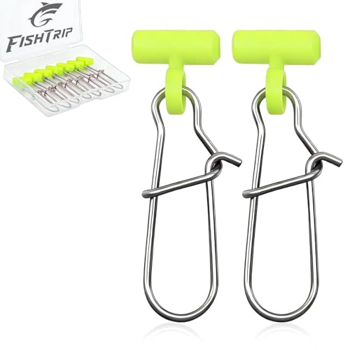 FishTrip Sinker Slides for Fishing Rigs - 25/50/100pcs Duo Lock Snaps for Fishing Line Heavy Duty Weights Sinkers Saltwater Connector Accessories - color: Green Duo-Lock Snap, size: S#_100pcs