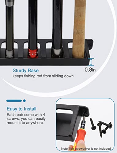 Horizontal Fishing Rod Rack Holders Wall-mounted Fish Pole Holder for Garage & Boat 6-Rod Storage Racks -1 Pair Rod Holder Rod Holder (2 Pair Vertical Blue) - color: 2 Pair Vertical Blue