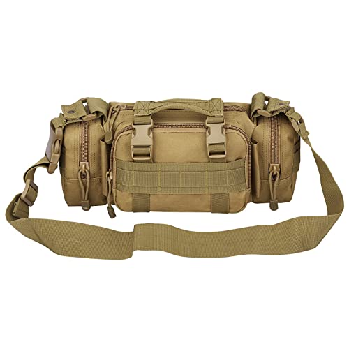 G4Free Fanny Deployment Tactical Waist Pack - Small Sling Pack Hand Carry Handlebar Bag - color: Tan