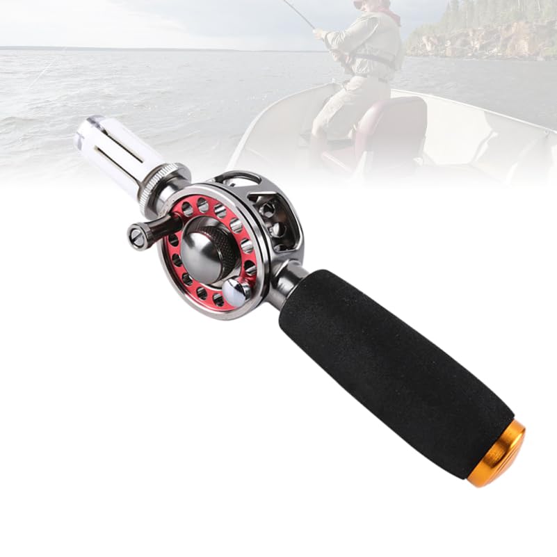 BESPORTBLE Automatic Fishing Line Spooler Machine, Portable Reel Winder Tool for Spinning, Baitcasting, and Low-Profile Reels, Adjustable Magnetic Knob and Star Shape Spanner, Black Metal
