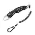 FLISSA Fish Gripper, Fish Lip Grip Tool with Carabiner and Spring Anti-Lost Rope, Durable Stainless Steel Fish Grabber Gripper, Lightweight Holder for Fishing, Corrosion Resistant & Portable - size: 7''