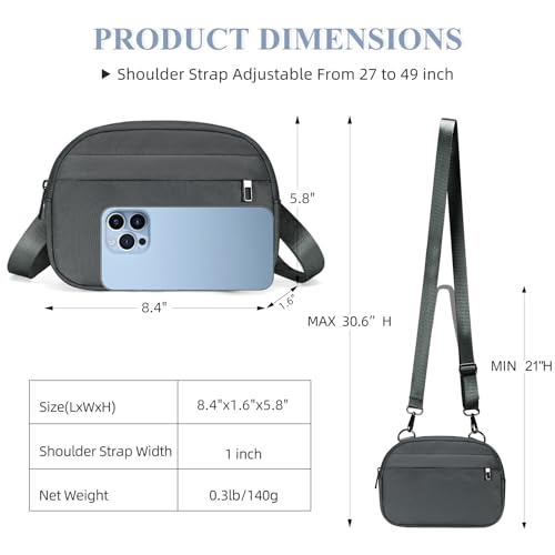 MAXTOP Small Crossbody Bags for Women Belt Bag Fanny Pack with Adjustable Strap - color: Dim Grey, style: Small Crossbody Bag
