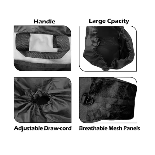 Riverruns Fishing Hunting Wader Bag with Vented Mesh, Waders Boots Bag, Fly Fish Storage Bag for Fishing, Hiking, Camping - color: Charcoal Taupe, size: Large 60 L