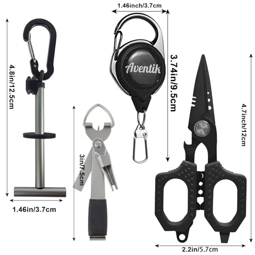 Eupheng Fly Fishing Tools Kit, 4.7" Pro Fishing Scissors, Fly Fishing Tying Knot Tool, Fly Fishing Tippet Spool Holder, Zinger Retractor and Dry Fly Patch - color: Utility Set