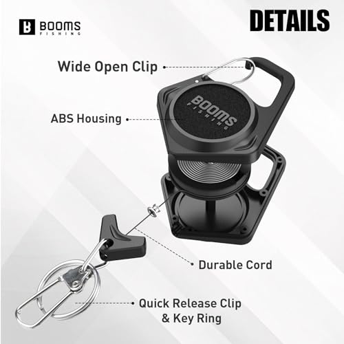 Booms Fishing Zinger Retractor 3pack: Fly Fishing Retractor with 27.5" Retractable Lanyard - 4oz Retractable Keychain for Key Nippers Scissors Forceps, Fly Fishing Accessories, XW80 - color: Assorted Colors