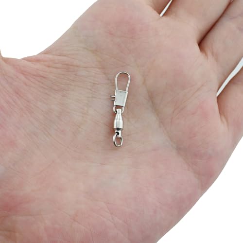 20PCS 25mm Silver Stainless Steel Ball Bearing Swivel Clasp Fishing Line Connector Terminal Tackle Accessories