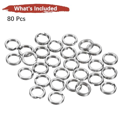 Split Rings Fishing [] - Stainless Steel Flattened Terminal Tackle Connector Lure Snap Split Ring Use for Freshwater Saltwater Loop - [] Tackle Hook Line Connector - size: 5# 33kg