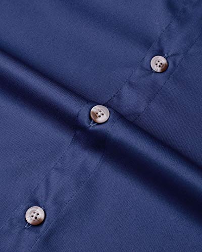 Alimens & Gentle Short Sleeve Fishing Shirt Wicking Fabric Sun Protection Casual Button Down Shirts - color: Navy, size: 3X-Large