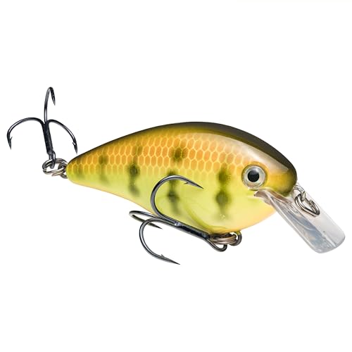 Strike King KVD 1.5 Hard Knock Fishing Lure, 3/8 oz, 3D Lifelike Eyes - color: 650 - Chartreuse Perch, size: 1.5-Ounce