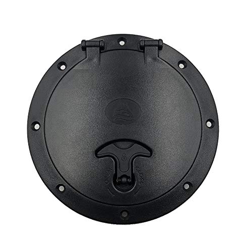 2 PCS 6'' Black Deck Plate Kit Deck Hatch with Storage Bag for Fishing Kayak Boating