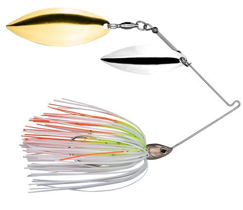Strike King Tour Grade Spinnerbait Fishing Lure, Weight Forward Design, 3D Eyes, Hand-Tied Skirt - color: Cole Slaw, size: 3/8 oz