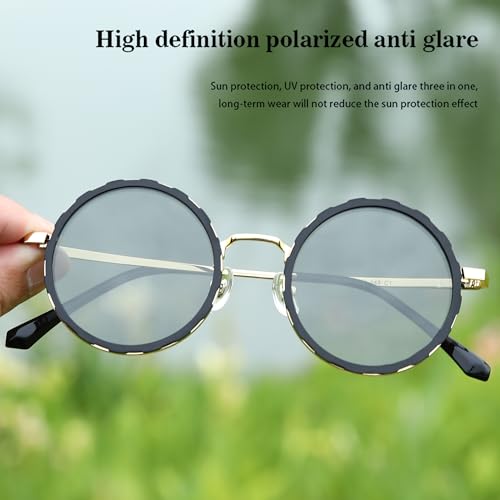 1-9 Gears Adjustable Sunglasses for Men Fishing Uv405 Round Polarized Filter
