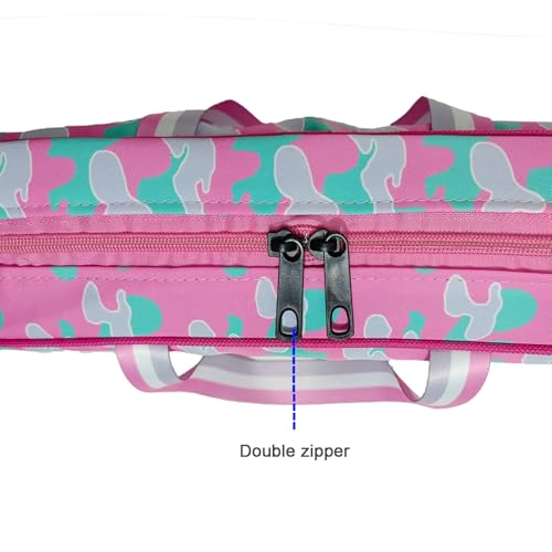 Portable Fishing Rod Bag Collapsible Fishing Bag Large Capacity Outdoor Nylon Carrying Case - size: 40CM Lenght-Pink