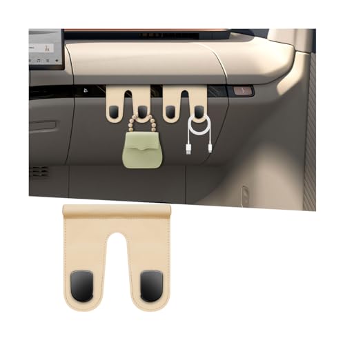 Car Co-Pilot Glovebox Hook, Dual Hook Passenger Seat Glovebox Hanger Organizer for Purse Handbag Umbrella, Automotive Interior Glove Box Hanging Storage Holder, Universal Fit (Beige) - color: Beige, size: Dual