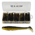 Paddle Tail Swimbaits, 50 PCS Ribbed 3 Inchs Soft Plastic Fishing Lures for Bass Trout Crappie Walleye Saltwater/Freshwater Fishing - color: Yellow Black
