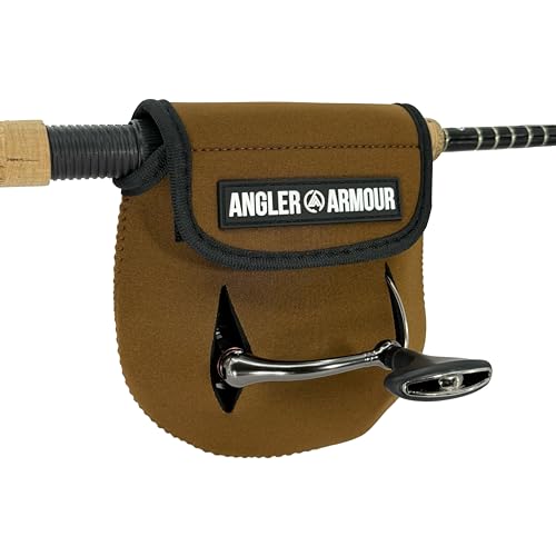 Angler Armour Spinning Reel Cover, Fishing Reel Case, Fishing Reel Cover, Spinning Reel Sleeve, Spinning Reel Case, Spinning Reel Protector, Fits 1000, 2000, 3000, 3500 Series Reels (Brown) - color: Brown
