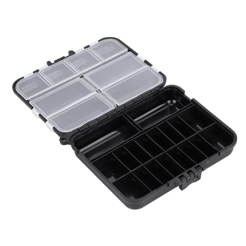 – Double-Sided Plastic Fishing Organizer with Compartments for Lures, Hooks & Jigs, Portable Storage Case for Fishing Accessories (4.72x4.13x1.38in)
