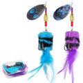THKFISH Musky Pike Walleye Fishing Lure, Rooster Tail Fishing Lures with Hard Metal Brass Inline Spinner Baits with Tackle Box for Trout Bass Salmon Freshwater Saltwater Lures - color: Purple&Blue, size: 1.3 oz---2pcs