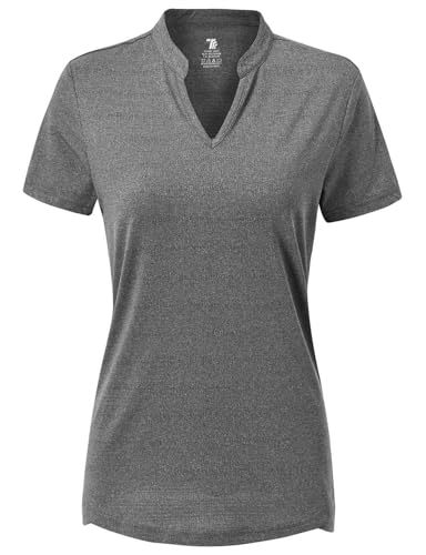 Rdruko Women's Hiking Shirts Short Sleeve UPF 50+ Sun Protection Lightweight Dry Fit Outdoor Travel Fishing Shirts - color: Dary Gray, size: Medium