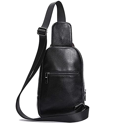 Hebetag Crocodile Genuine Leather Sling Chest Bag for Men&Women Travel Outdoor Hunting Hiking Camping Crossbody Shoulder Pack Pouch Backpack Daypack Black - color: #13black