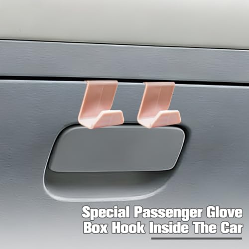 2PCS Car Co-Pilot Glovebox Hooks, Front Passenger Seat Glovebox Storage Hanger for Purse Key Umbrella Cable, Multifunctional Glove Compartment Holder Organizer Hook, Universal Fit (Pink) - color: Pink
