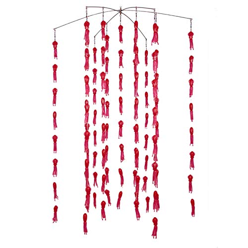 Squidnation Fat Daddy 6 Arm Stainless Steel Rubber Squid Dredge Marlin Fishing | Fishing Dredge | - color: Red
